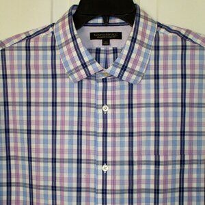 Banana Republic Mens L/S Purple Blue Cotton Dress Shirt NWOT - 17.5/34-35 or XL